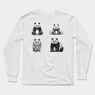 Charming Panda Portrait - Perfect Gift for Animal Aficionados Long Sleeve T-Shirt